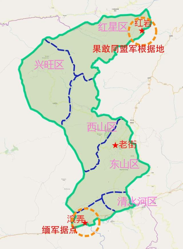 老街是缅甸掸邦北部果敢自治区（果敢）的首府